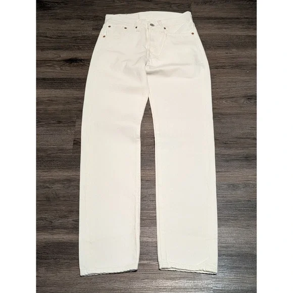 Levis Denim Tears 501 DT White Straight Leg Jeans Mens W27 L30 A1592-0004